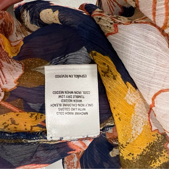 Floral Style & Co Kimono, Navy, Orange, Gold size L - Picture 7 of 7